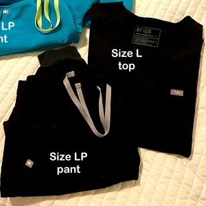 FIGS Scrubs - Women’s Black Uman Joggers LP 🖤🩺 FREEx Catarina Top - L